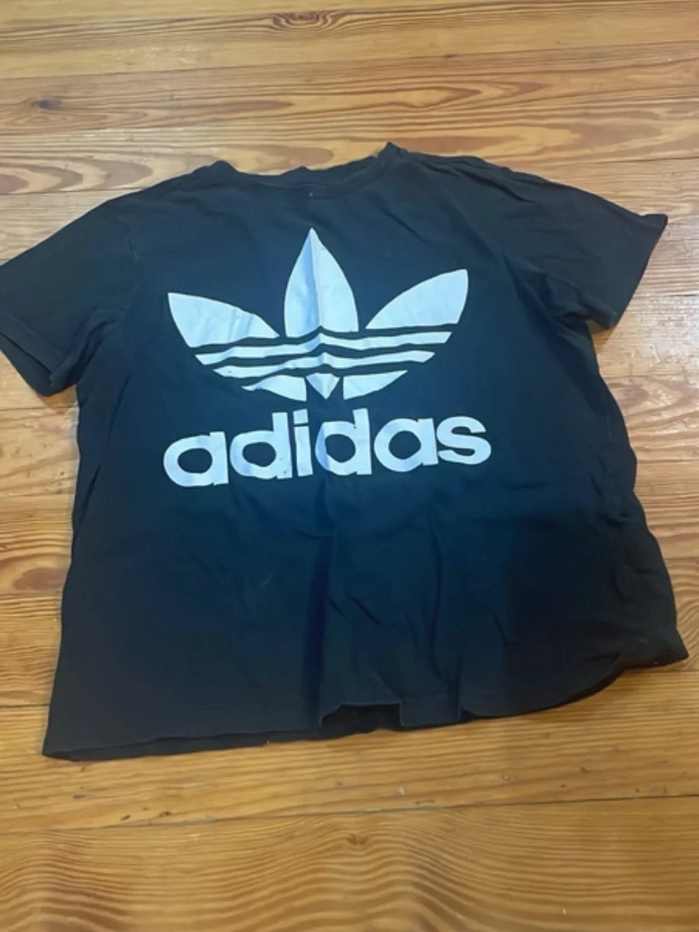 adidas Black Tee with White Trefoil Logo